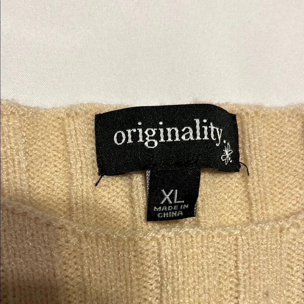 Brown and Orange Crew Neck Sweater with Earthy Tones